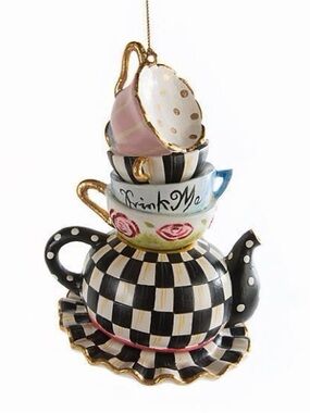 Mackenzie Childs Wonderland Stacking Teacup Ornament